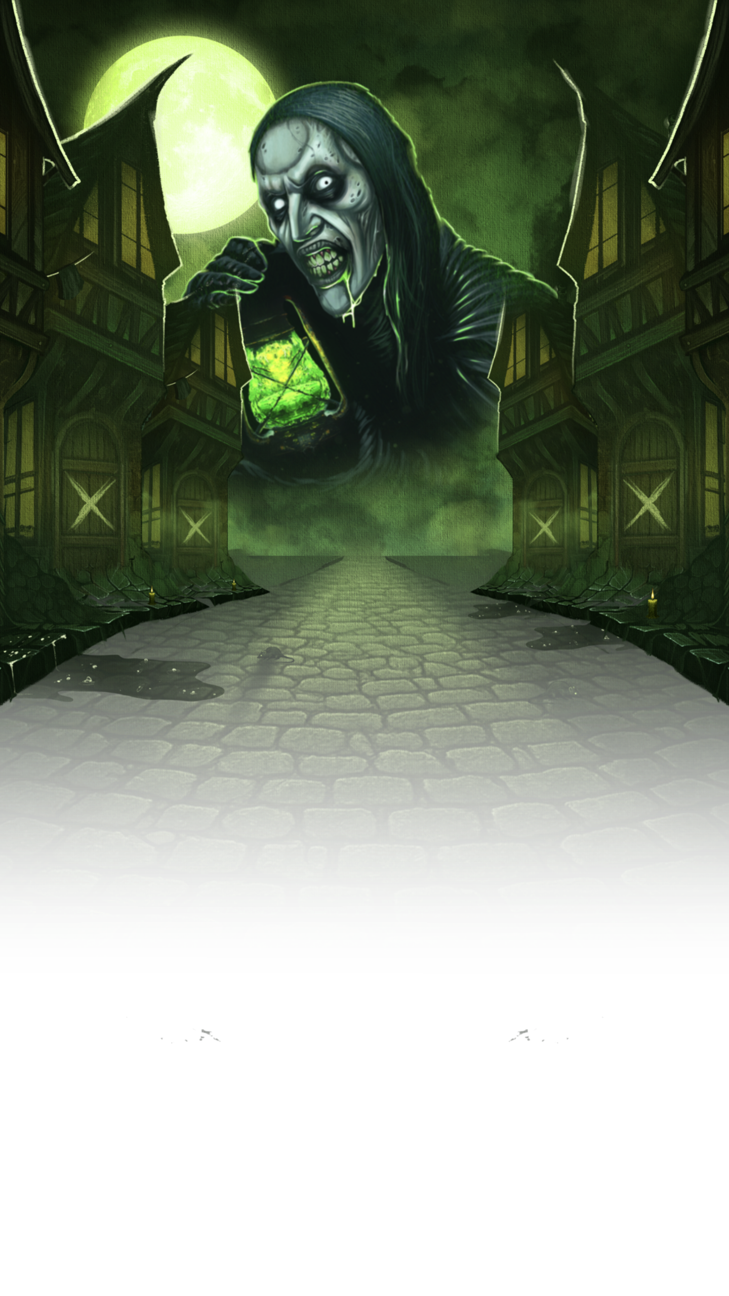 Dark cobblestone street